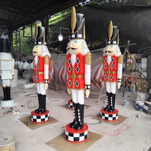 <span class=keywords><strong>Outdoor</strong></span> Fiberglas Nussknacker-König Skulptur für Weihnachtsveranstaltungen Wasserdicht Korrosionsbeständig Große Größe Innen/Außen - Product Image 6