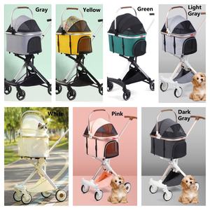 <span class=keywords><strong>Poussette</strong></span> pour animaux de compagnie pour petits/chiens moyens Chats Léger Pliable Chariot à 4 roues Conception ventilée Panier de rangement amovible Portable - Product Image 2