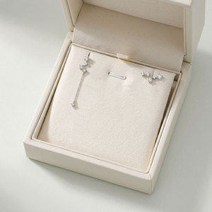 Pendientes de Diseño Irregular Brillante Más Populares para Mujer, Joyería de Oro Blanco Sólido de 18K, Diamantes Naturales Reales, Pendientes Largos Hechos a Mano - Product Image 5