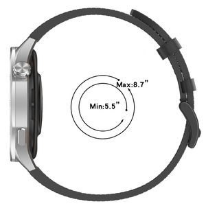 Correa de Cuero Suave y Transpirable de Lujo HUANLONG para Reloj Inteligente GT5 de 46 mm y GT5Pro de 46 mm, Reemplazable, Ajustable y de Liberación Rápida - Product Image 5