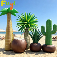 Modèle de plante gonflable tropicale, palmier gonflable géant, ensemble de cactus, thème plage été, décoration gonflable d'extérieur