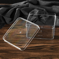 Boîtes à gâteaux carrées jetables en PS, contenants transparents pour pâtisseries, contenants en plastique rigide de qualité alimentaire, emballages pour bonbons, biscuits, desserts