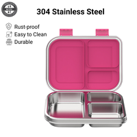 304 Lunchbox aus Edelstahl in Lebensmittel qualität Snap-Lock-versiegelte Bento-Box Anpassbarer Logo-Druck verfügbar