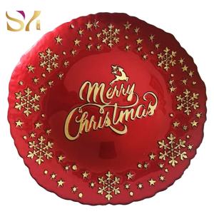 Assiette de présentation en <span class=keywords><strong>verre</strong></span> écologique avec logo personnalisé pour mariages, Noël, vaisselle et assiettes – Style moderne et luxueux (vente en gros) - Product Image 1