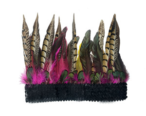 Coiffe en plumes d'autruche artisanale OEM pour fête de carnaval, style ethnique - Product Image 2