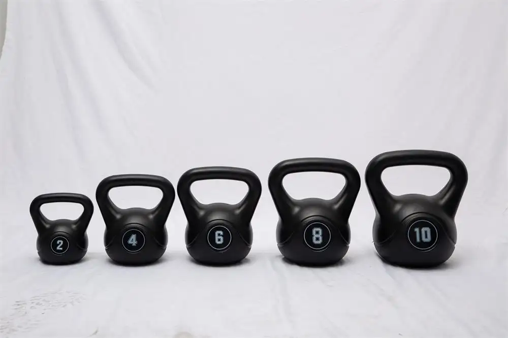 Fabricación profesional, equipo de gimnasio para culturismo, kettlebell de hormigón negro