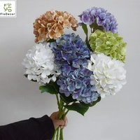 Fleur de mariage artificielle, toucher réel, hortensia, grandes fleurs d'hortensia, latex, multicolore, hortensia géant