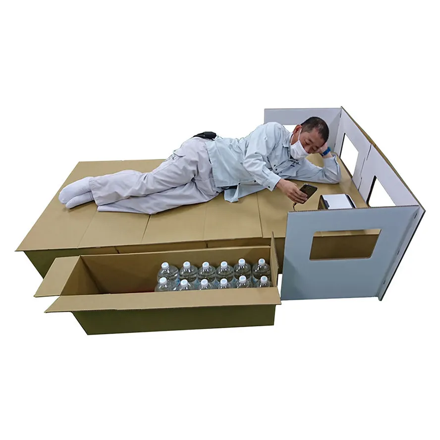 Simply assembled corrugated strong bearing capacity frame cardboard base portable bed