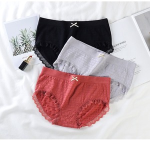 Tatlı kız sevimli külot orta bel karın kalça kaldırma bayanlar Undies artı boyutu rahat Spandex kadın pamuk külot - Product Image 4