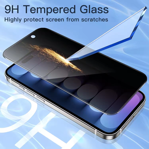 Protection d'écran OEM personnalisée anti-espion pour iPhone 16 17 18, verre trempé incurvé 2.5D, film anti-regard indiscret 28 degrés - Product Image 3
