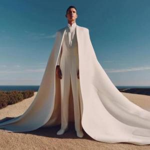 Elegante Bräutigam-Smokings Hochzeitsanzüge für Herren Maßgeschneiderte Cape-Weste Hosen <span class=keywords><strong>3</strong></span>-teilige Business-Anzüge für Herren Festliche Blazer-Sets - Product Image 2