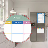 Calendrier de tableau magnétique effaçable à sec en acrylique pour réfrigérateur, tableau blanc de planificateur mensuel transparent pour réfrigérateur