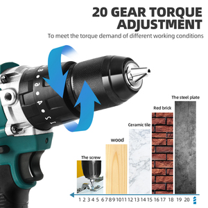 Mulinsen 21v <span class=keywords><strong>Perceuse</strong></span> à main électrique sans fil de qualité industrielle <span class=keywords><strong>Perceuse</strong></span> à percussion sans balais Outils électriques Marteau perforateur - Product Image 6