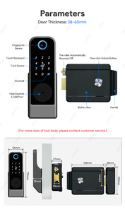 أمان منزلي أوتوماتيكي ، حافة مرآب كهربائي ، Ttlock Wifi ، بصمة إصبع خارجية مقاومة للماء - Product Image 4
