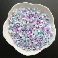1000g de mélange de flocons de neige violets, bleus et blancs pour slime DIY, tranches de paillettes en argile polymère