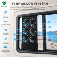 Ventilateur de fenêtre électrique 12V DC pour camping-car, en plastique, longueur réglable, télescopique, pour camping-car, caravane, bateau, fenêtre latérale