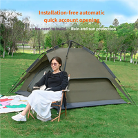 Tente de camping portable légère, imperméable et coupe-vent, professionnelle, double couche, en polyester 210T, pour 3-4 personnes, amovible
