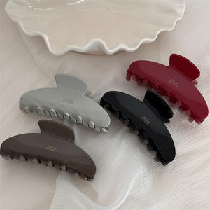 Version coréenne étiquette dorée pince à cheveux pour femmes couleur Morandi texture simple haut <span class=keywords><strong>de</strong></span> gamme élégant nouveau style accessoires <span class=keywords><strong>de</strong></span> cabine <span class=keywords><strong>photo</strong></span> - Product Image 1