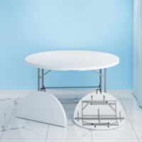 1,54m 5FT Moderner Kunststoff Outdoor Tragbarer Runder Klapptisch für Bankett Event Hochzeit Wohnzimmer Nutzung