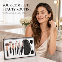 Ensemble de 12 pinceaux de maquillage scintillants avec strass, style professionnel, vente en gros, ensemble de pinceaux de maquillage de luxe avec diamants