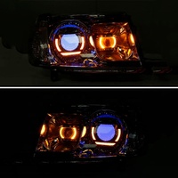 Pour Toyota LC100 FZJ100 UZJ100 4500 4700 LED phare oeil de diable personnalisé 1998-2005 et 2006-2007 année noir/Chrome