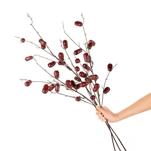 2024 planta artificial recém-projetada fruta 97cm ramos de jujuba secos artificiais decoração para casa