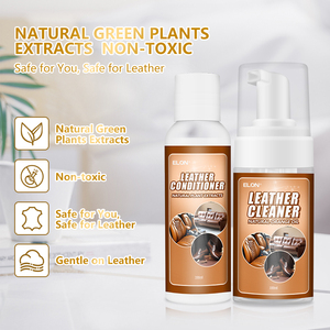 Kit de nettoyage et d'entretien pour <span class=keywords><strong>cuir</strong></span>, 100 ml, naturel, très vendu, éliminateur de taches pour <span class=keywords><strong>canapé</strong></span>, intérieur de voiture, siège - Product Image 4