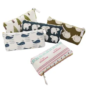 Canvas Pencil Case For Student Fashion Cotton Coin Purse Bags For Party Gift
