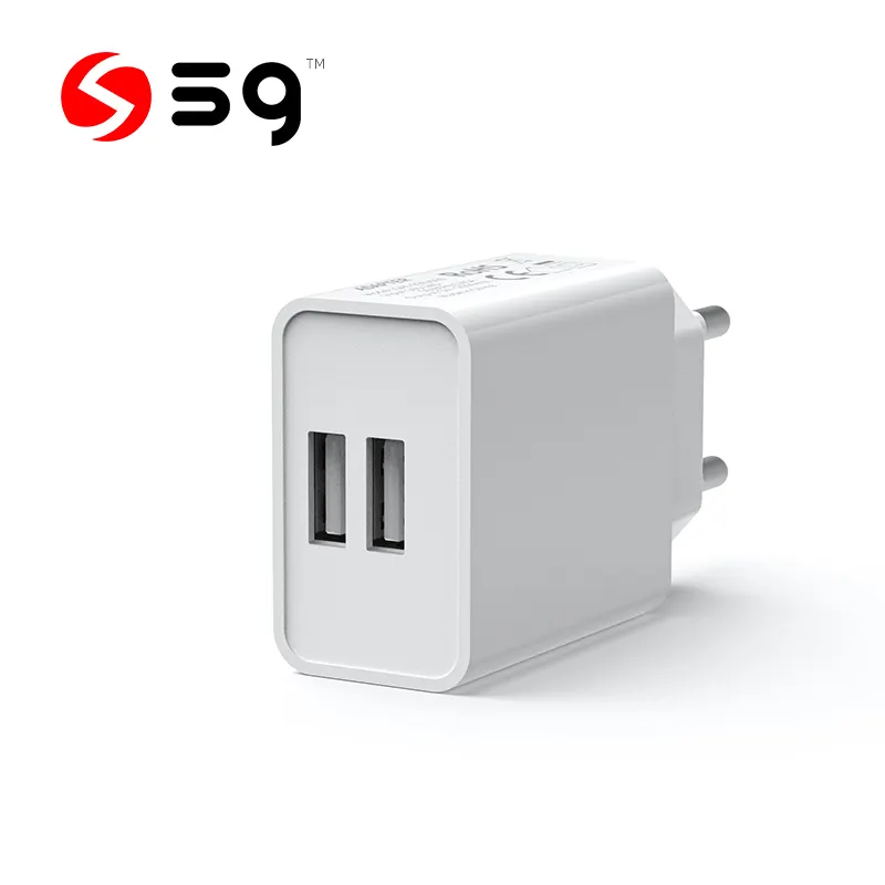 5V 2A European standard 2USB port CE GS RoHS mobile phone charger EU high quality dual USB universal charger