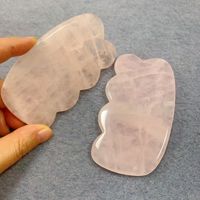Fournisseur exclusif pour fabricants DIY : Pierre naturelle en jade à ondulations fines pour massage corporel, pierre semi-précieuse, quartz rose, Gua Sha