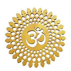 Décoration Murale Multifonctionnelle en Métal Doré, Motif Mandala Vajra Art Déco, Idéale pour les Temples, Salons, Chambres et Hôtels - Product Image 2
