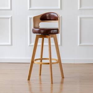Chaise de <span class=keywords><strong>bar</strong></span> simple moderne <span class=keywords><strong>scandinave</strong></span> en bois massif avec dossier <span class=keywords><strong>tabouret</strong></span> haut rotatif pour restaurant et salon à usage commercial - Product Image 4