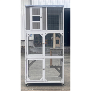 Toptan büyük uzay evcil hayvan kafesi ahşap açık su geçirmez kedi Villa ev kedi ağacı kulesi kedi oyun alanı ile kafes - Product Image 5