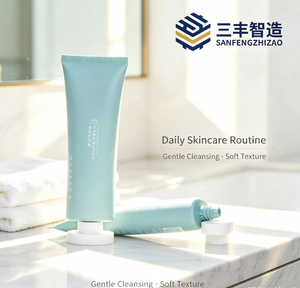 หลอดบรรจุภัณฑ์น้ำมันหอมระเหย BAIZTON สีฟ้าอ่อน ทำจาก LDPE พร้อมฝาเกลียว ผิวด้าน พิมพ์โลโก้ด้วยเทคนิคออฟเซ็ต - Product Image 6
