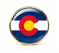 GREPAS GIFTS Épinglette drapeau du Colorado ronde de 1 pouce, épinglette patriotique mondiale pour chapeau