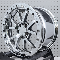 Jantes 5x114.3 de style Beadlock pour course, jantes de 22 à 26 pouces, chrome, à rayons en V, pour BMW, Land Rover, Rolls-Royce, Nissan, Cadillac CTX-V