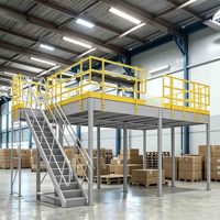Système de rayonnage de mezzanine en acier multi-niveaux sur mesure, surface peinte anti-corrosion, plateforme de stockage, escalier, certifié CE