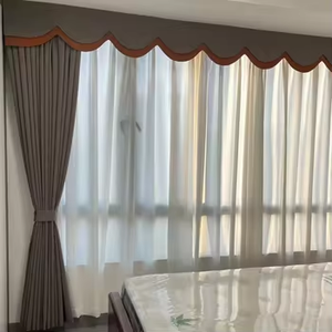 2024 nuevo 100% poliéster catiónico de doble cara Blackout texturizado Lino Look cortina tela y Material - Product Image 2