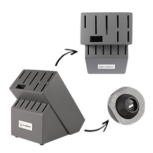 15 cái chất lượng cao đầu bếp dao thiết lập với khối gỗ, không trượt Hollow xử lý cho nhà bếp Scissor - Product Image 5