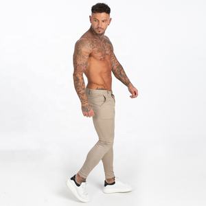 Pantalones a cuadros de color caqui para hombre, pantalón <span class=keywords><strong>Chino</strong></span>, superelástico, gris - Product Image 4