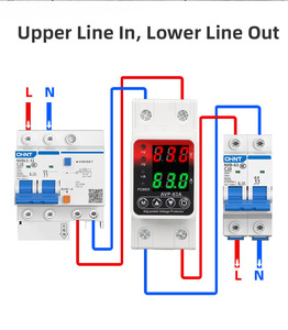 Protector de voltaje ajustable Digital Ac Dc sobre <span class=keywords><strong>y</strong></span> bajo <span class=keywords><strong>corriente</strong></span> monofásico 2P 40A 63A 80A 100A 220V 110V pantalla dual AVP - Product Image 6