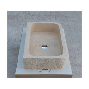 Newstar, tocador de baño de mármol de lujo con <span class=keywords><strong>lavabo</strong></span>, <span class=keywords><strong>lavabo</strong></span> de piedra Natural, <span class=keywords><strong>lavabo</strong></span> de baño de travertino Beige - Product Image 3