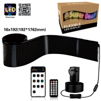 Écran LED flexible populaire 16*192, contrôle par application Bluetooth, RVB couleur pleine, écran souple 1762x192mm pour voiture et magasin