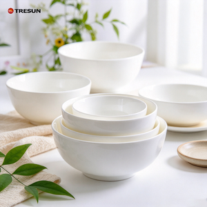 TRESUN high quality white bone china soup <b>bowls</b> lightweight stackable dinner <b>bowls</b> for kitchen dining - Product Image 5