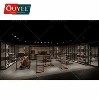Étagère de présentation en bois avec cadre métallique pliable et rotatif, écologique et portable, pour magasin de vêtements