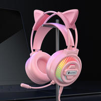 Casque de jeu filaire circum-auriculaire avec annulation active du bruit (ANC), éclairage RGB, commandes tactiles, micro USB, aviation, téléphone mobile