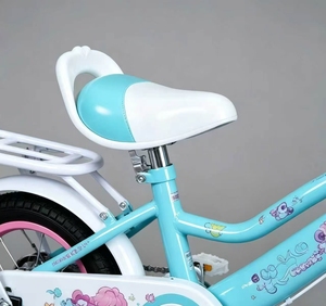 Vélo pour enfants de style dessin animé pour garçons et filles avec panier, siège et roues auxiliaires arrière. Vélo à pédales pour bébé de 12/16/20 <span class=keywords><strong>pouces</strong></span>. - Product Image 3