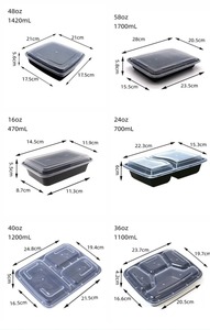36oz bán buôn BPA free nhựa dùng một lần container thực phẩm bữa ăn Prep <span class=keywords><strong>4</strong></span> khoang ăn trưa Hộp bao bì Chứa đưa ra hộp - Product Image 5