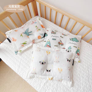 Almohada cuadrada en forma de bebé Yuan Shuang, gasa de algodón puro para 0-1-2 años, ropa de cama de las <span class=keywords><strong>cuatro</strong></span> estaciones, almohada de verano - Product Image 1