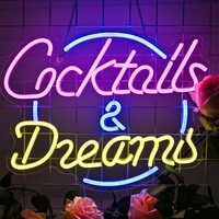 Enseigne publicitaire LED néon personnalisée pour bar de discothèque transfrontalier, panneau publicitaire en acrylique pour usage extérieur, indice de protection IP65